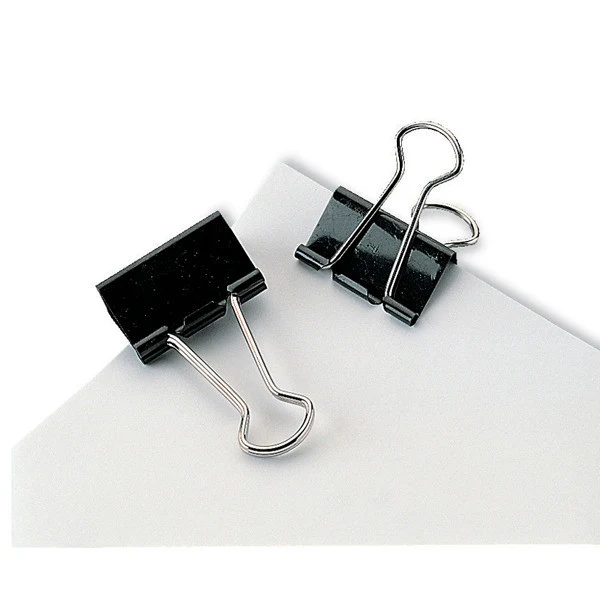 Fold-Back Paper Clips Black 41mm - Pack of 12