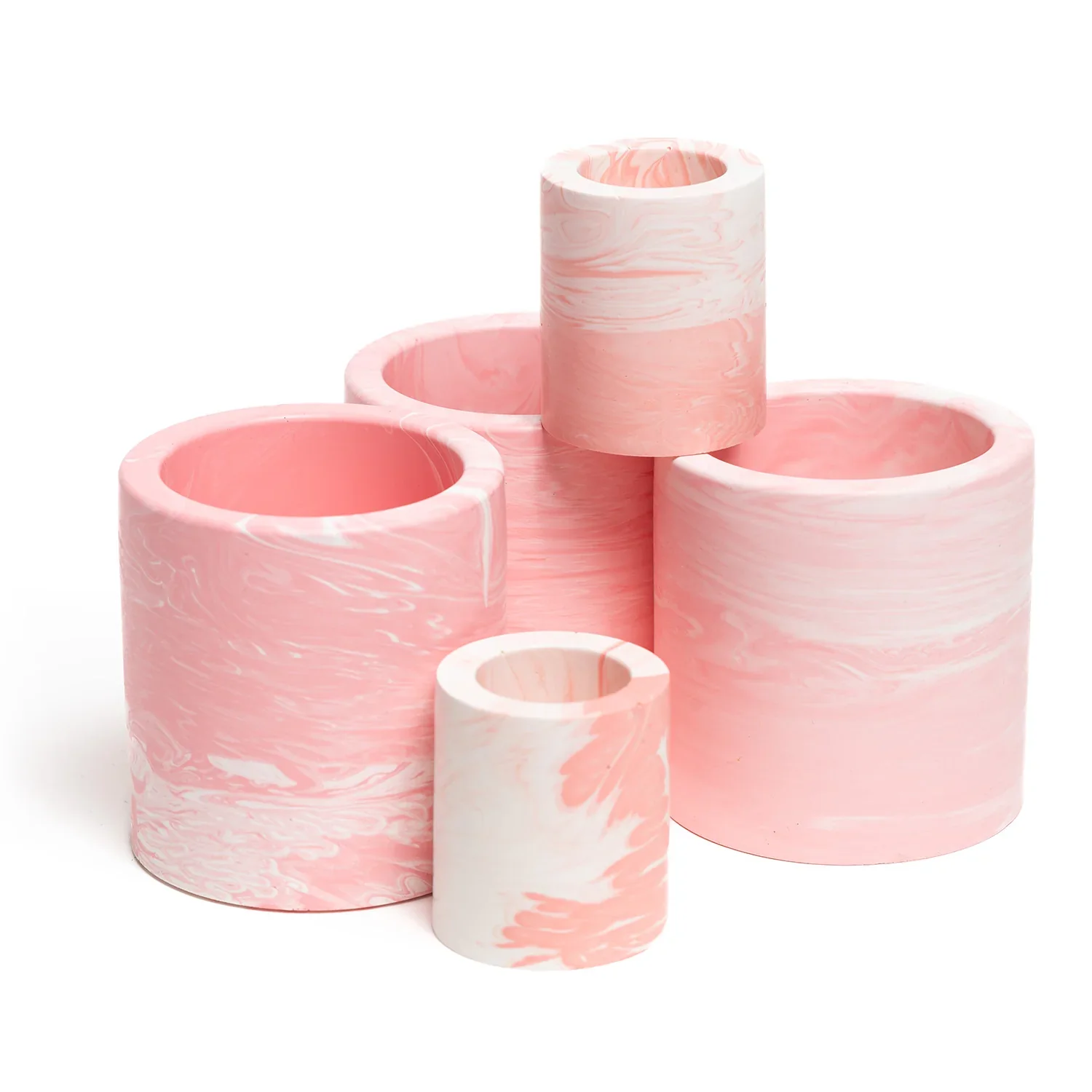 Fred Aldous Jesmonite Plant Pot Large - Marbled Pink - Image 3