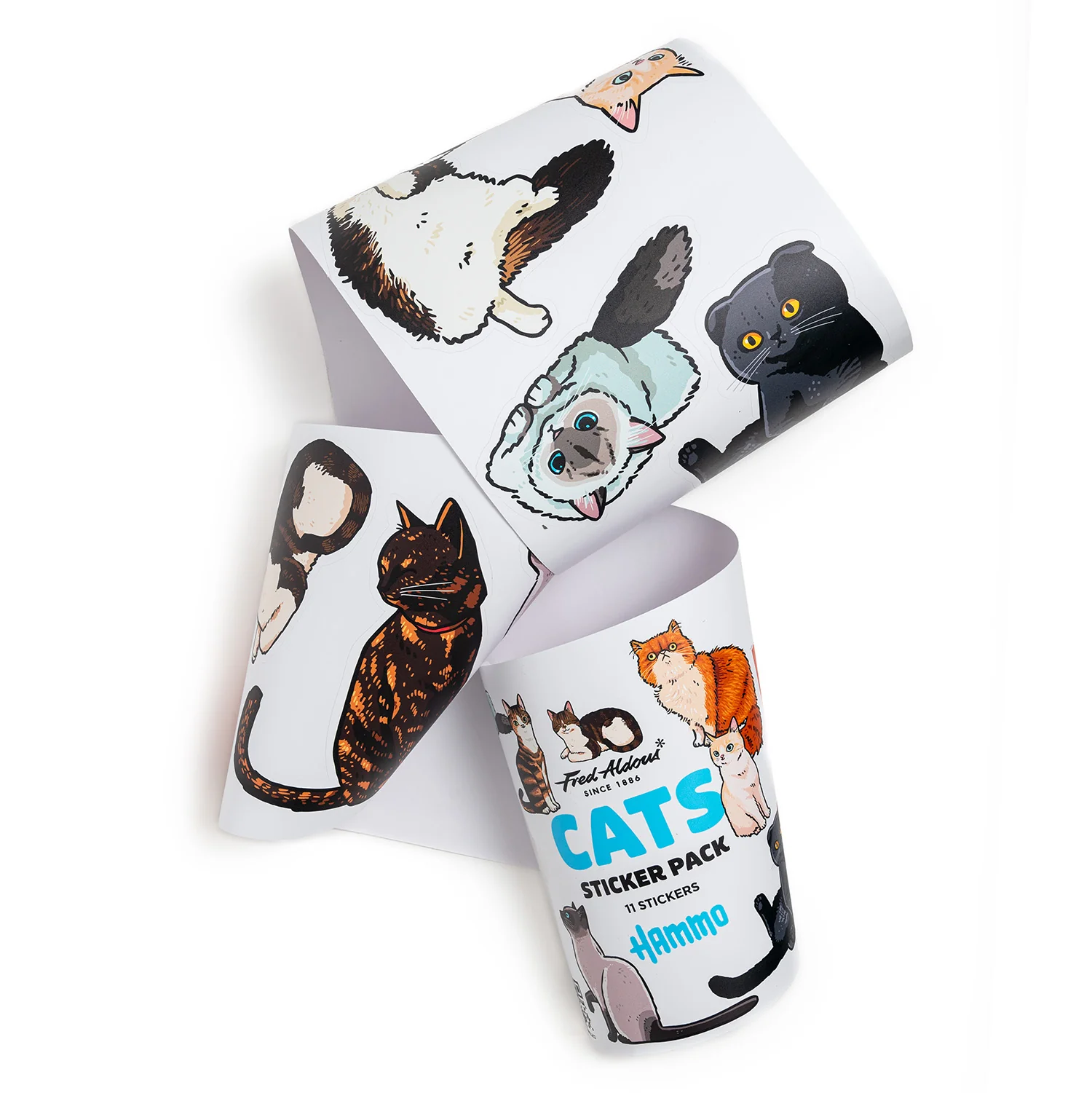 Fred Aldous X Hammo Cats Sticker Pack Large - Image 3