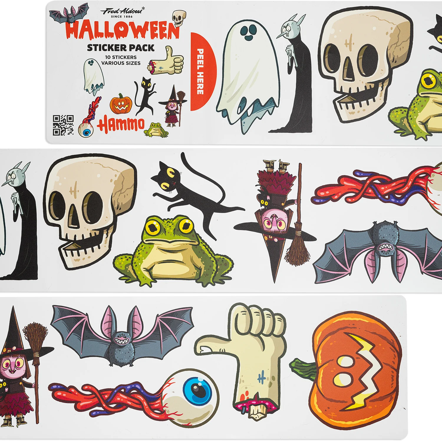 Fred Aldous X Hammo Halloween Sticker Pack Large - Image 3
