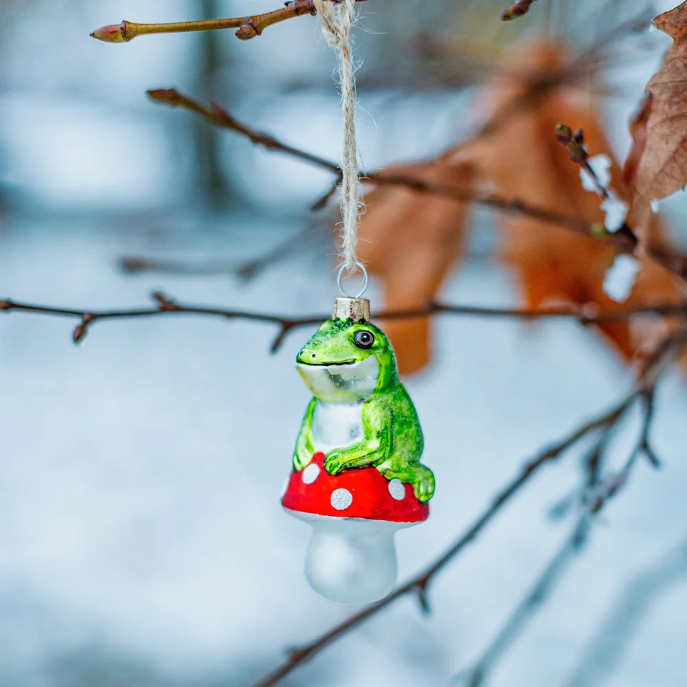 Frog on a Mushroom Shaped Bauble - Image 2