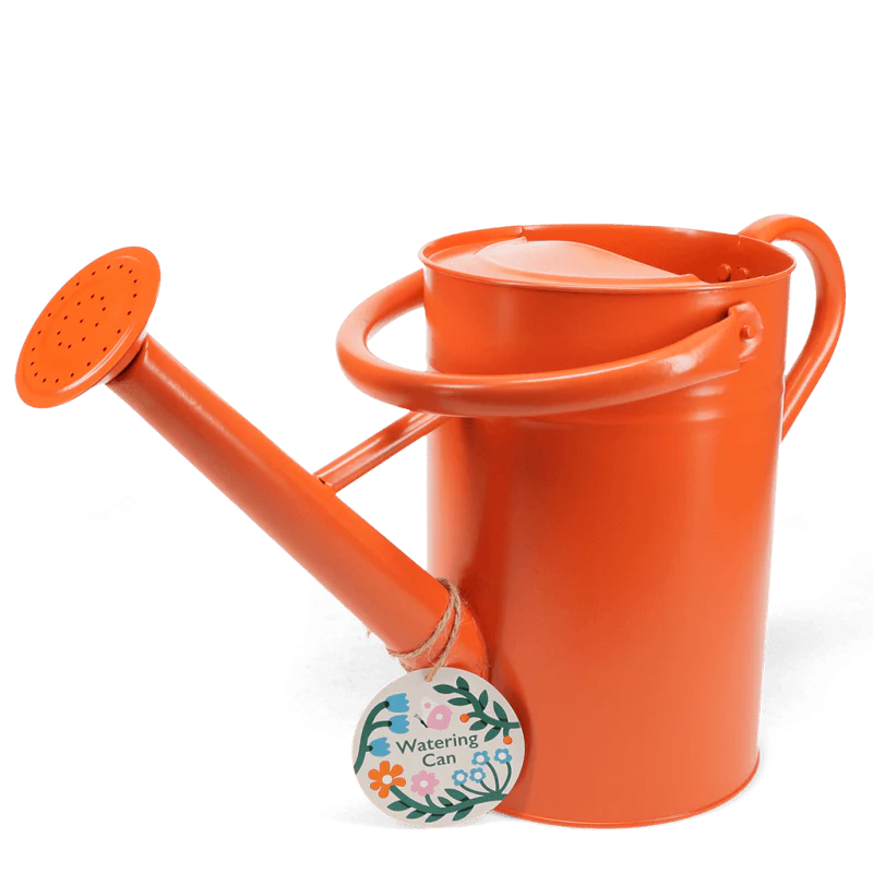 Galvanised steel watering can 4.5L - Orange