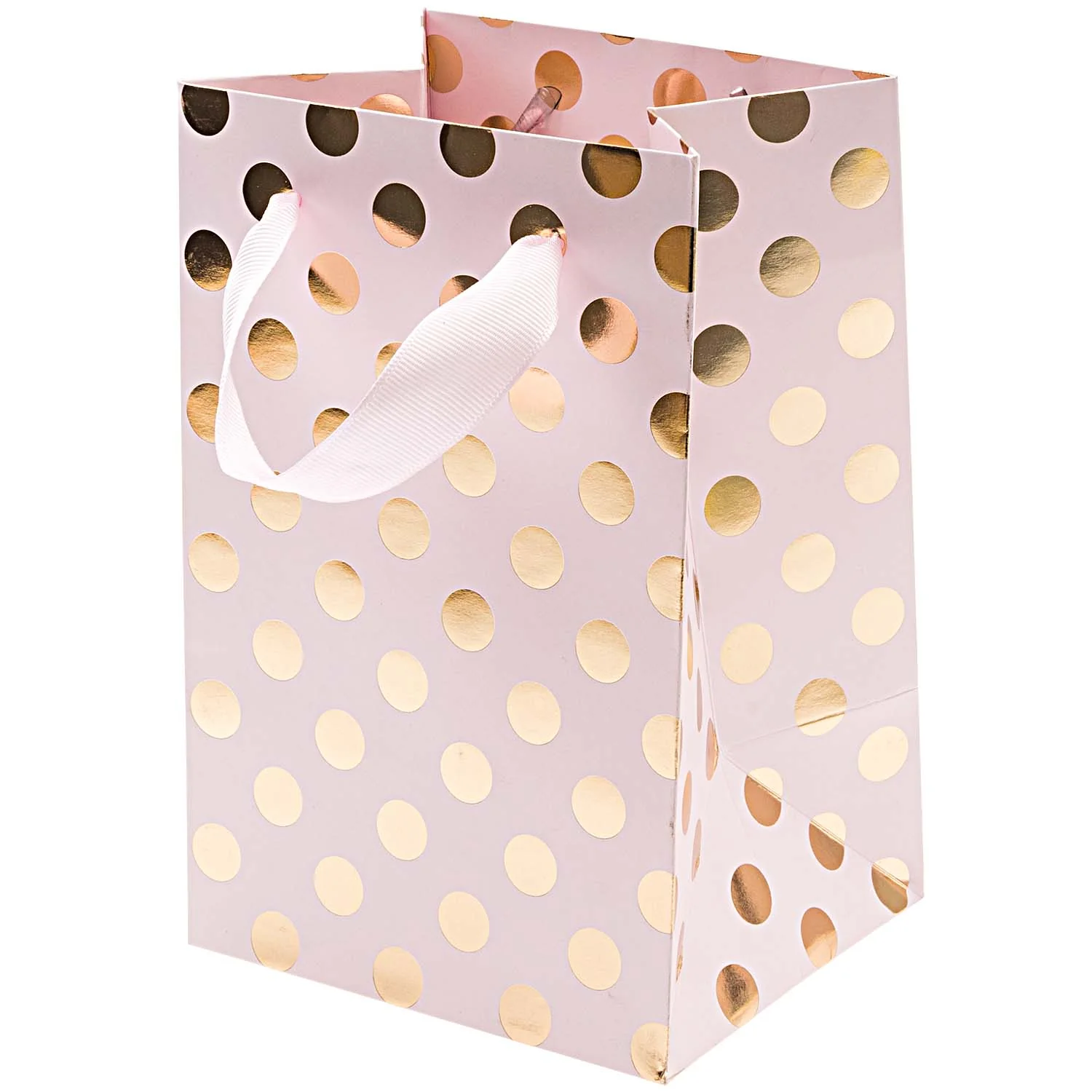 Gift Bag Pink With Gold Dots - Image 3