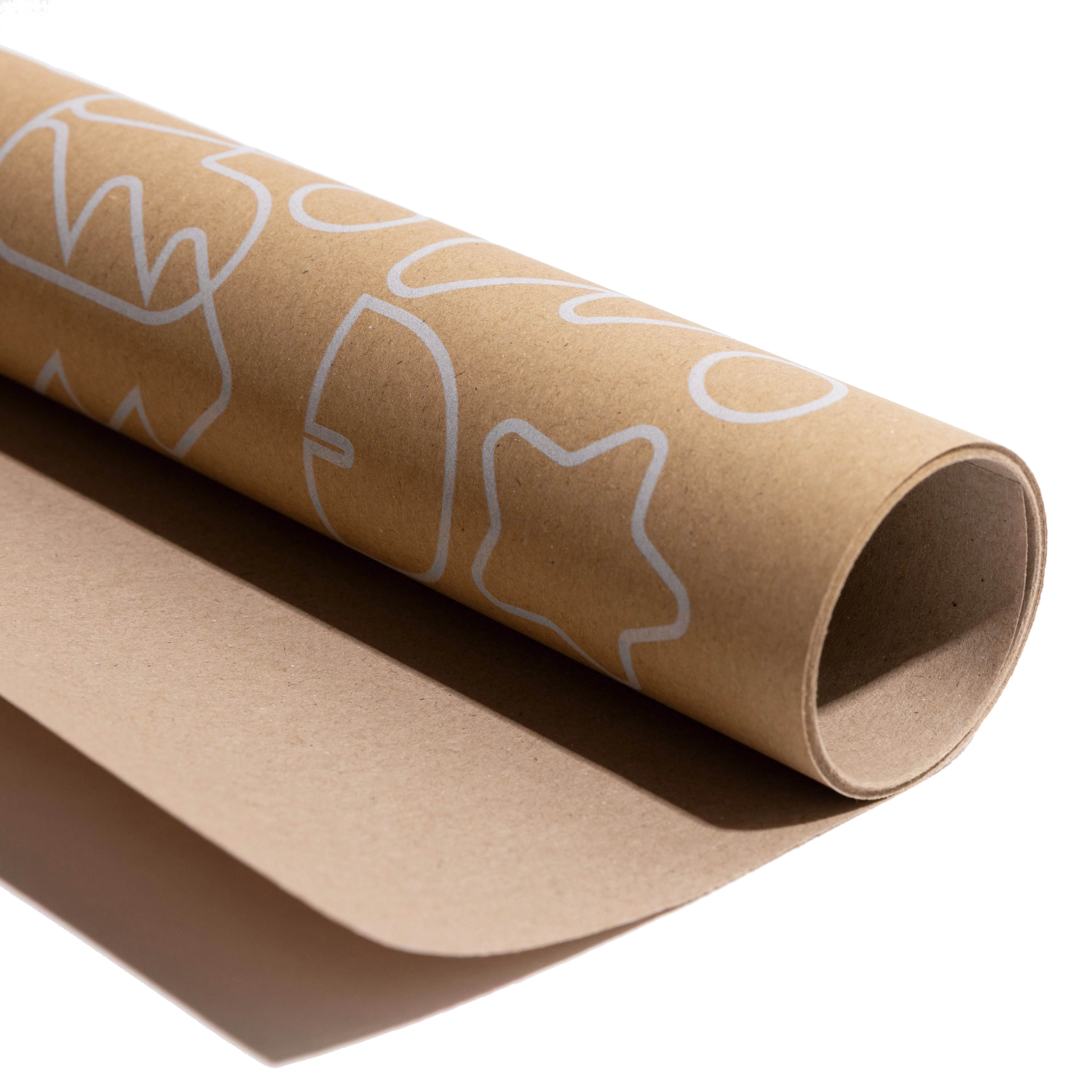Gift Wrap Roll - Festive White Outline - Image 2