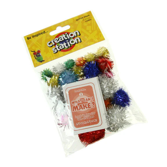 Glitter Poms - Assorted 25 Pack - Image 3