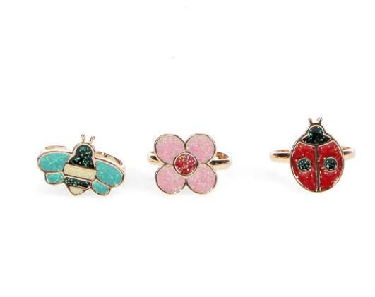Glitter rings (set of 3) - Ladybird - Image 2