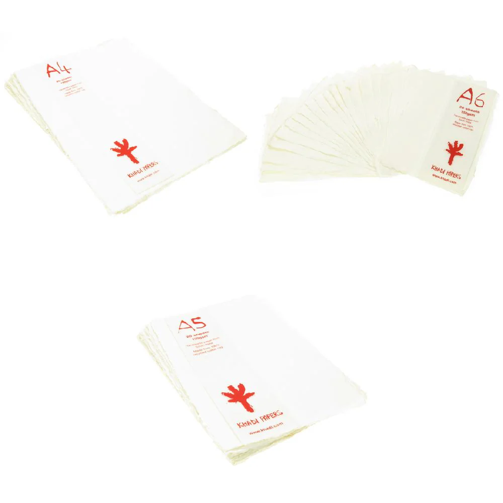 Handmade Recycled Paper, 150gsm, 20 sheets.