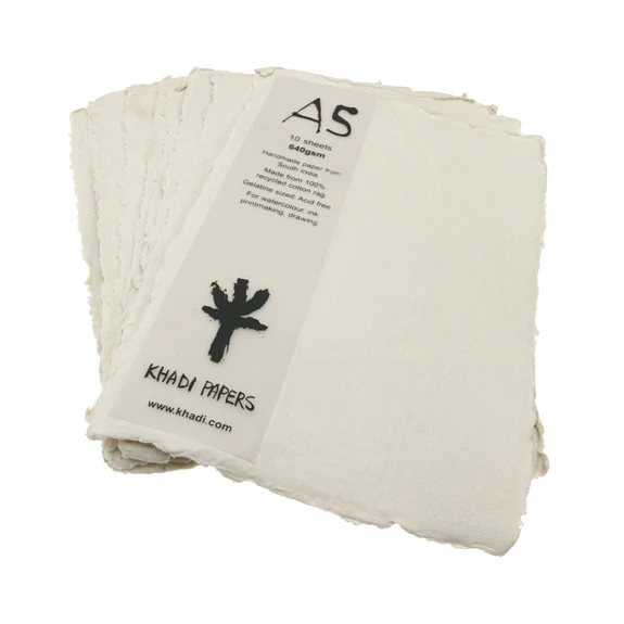 Handmade Recycled Paper, 640gsm, 10 sheets. - Image 3