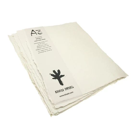 Handmade Recycled Paper, 640gsm, 10 sheets. - Image 5