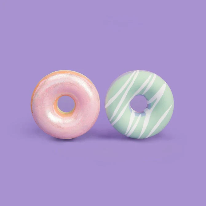 Handmade Sidewalk Chalk - Rainbow Double Donut Set - Image 2