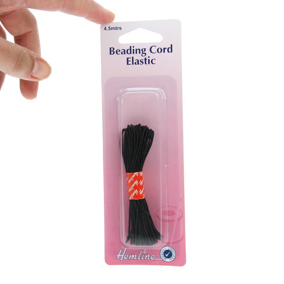 Hemline Beading Cord Elastic Black 4.5 meters - Image 2