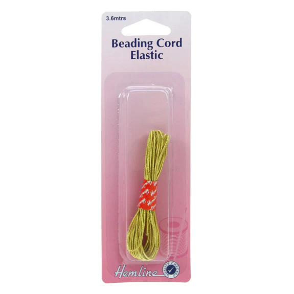 Hemline Beading Cord Elastic Gold 3.6 meters
