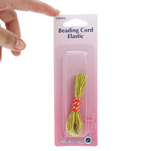 Hemline Beading Cord Elastic Gold 3.6 meters - Image 2