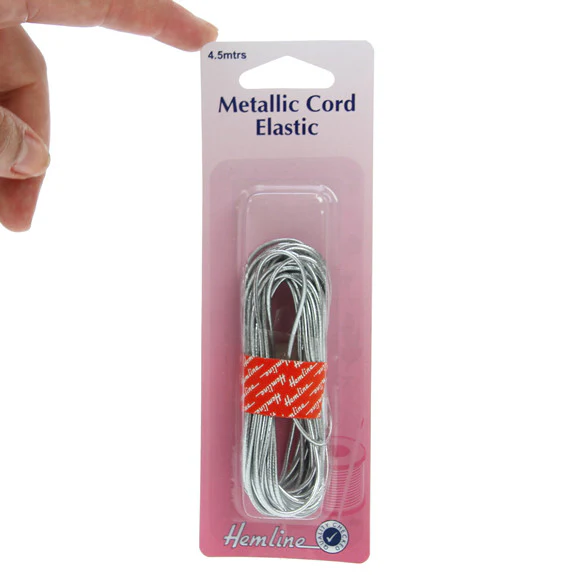 Hemline Beading Cord Elastic Silver 4.5 meters - Image 2