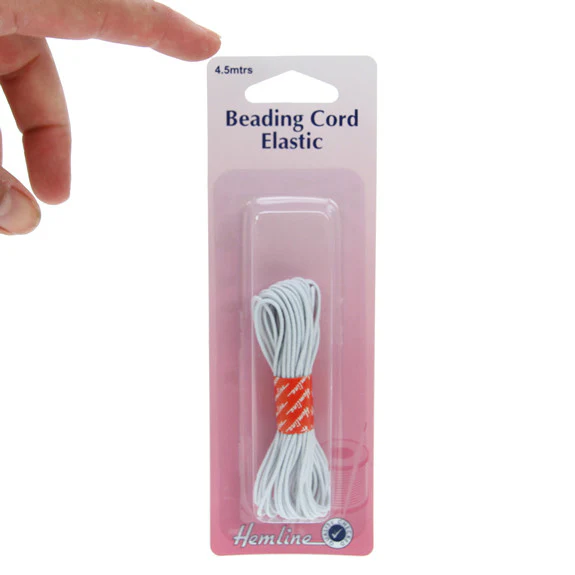 Hemline Beading Cord Elastic White 4.5 meters - Image 2