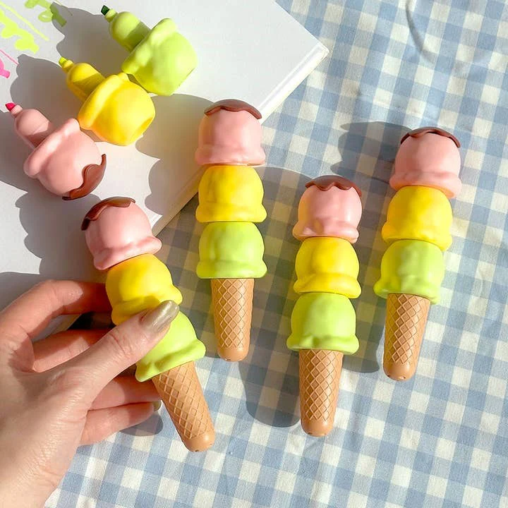 Ice Cream Cone Highlighter Pen