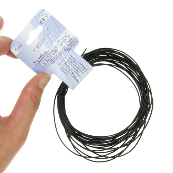 Leather Cord 0.5mm Round 5yds Black - Image 2