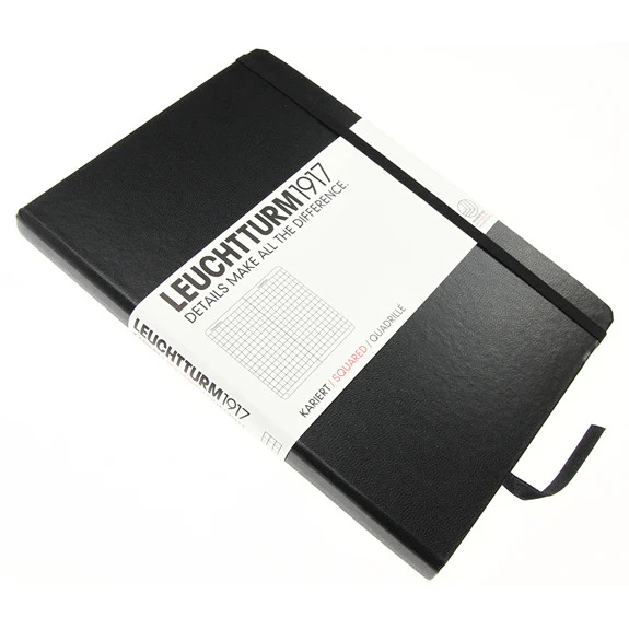 Leuchtturm 1917 Classic Black Hardcover Medium Notebook Squared - Image 2