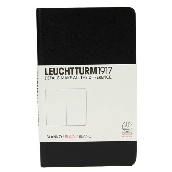 Leuchtturm 1917 Classic Black Hardcover Pocket Notebook Plain - Image 3