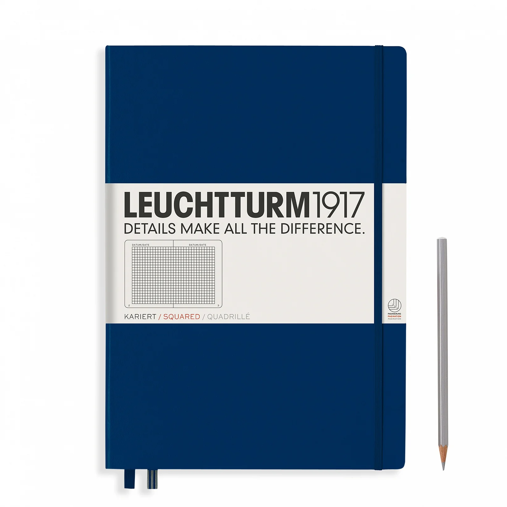 Leuchtturm 1917 A4+ Navy Classic Master Notebook Squared