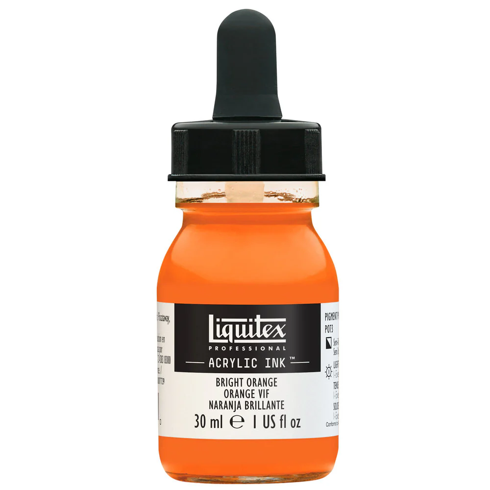 LQX Pro Acrylic Ink 30ml Cadmium Orange Hue