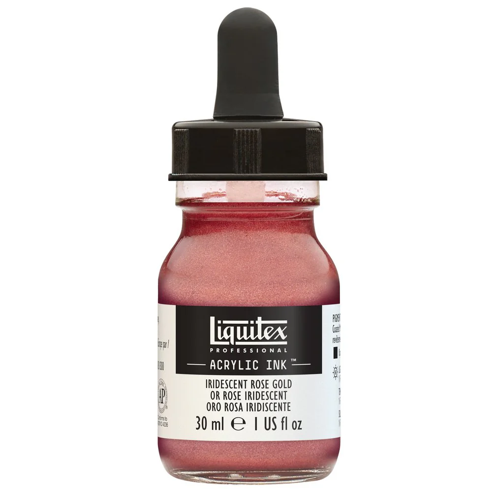 LQX Pro Acrylic Ink 30ml Iridescent Rose Gold