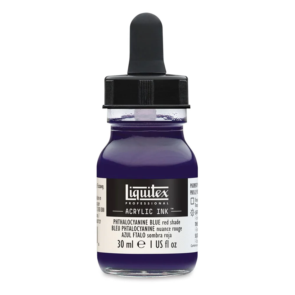 LQX Pro Acrylic Ink 30ml Phthalocyanine Blue Red Shade