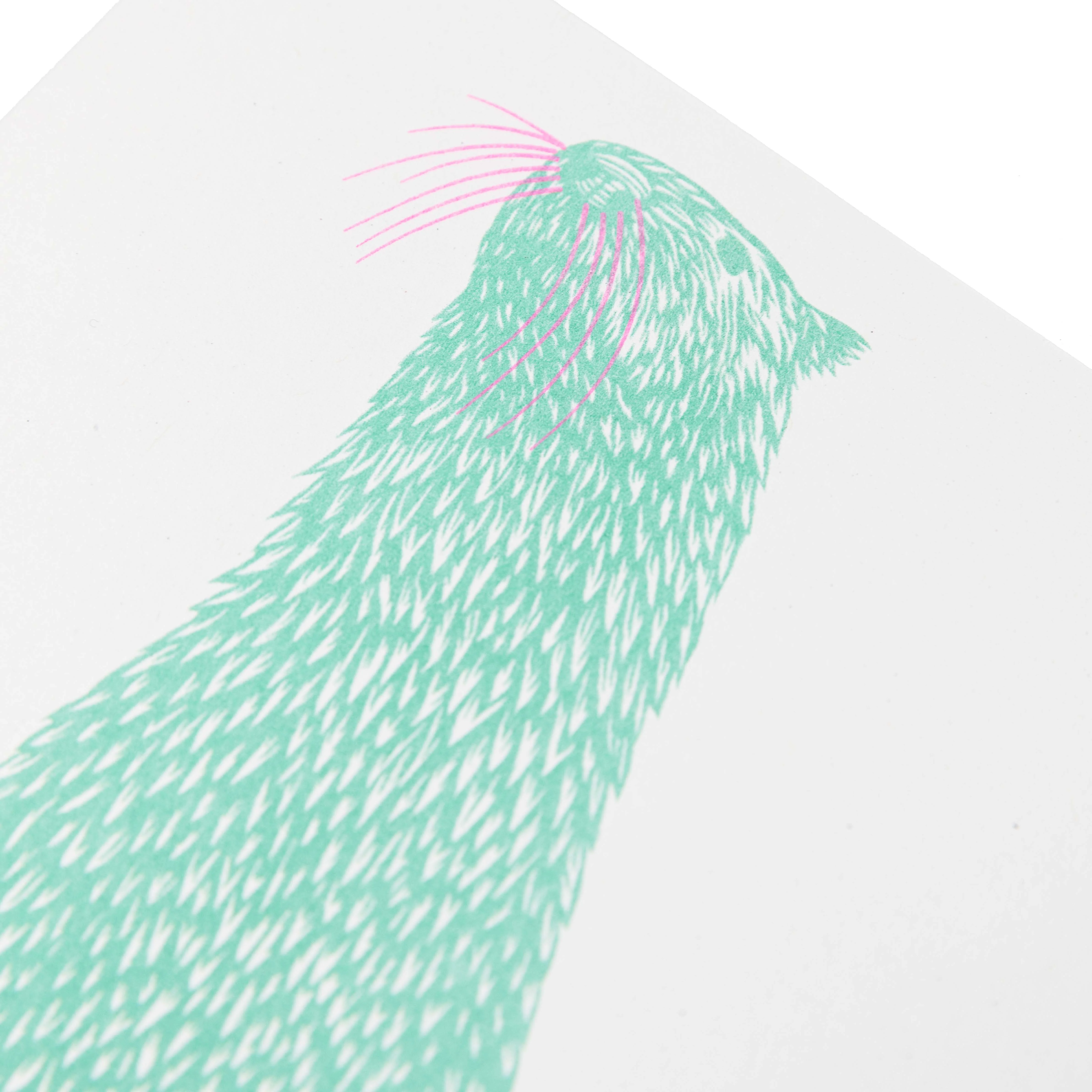 Long Otter Print - Green - Image 2