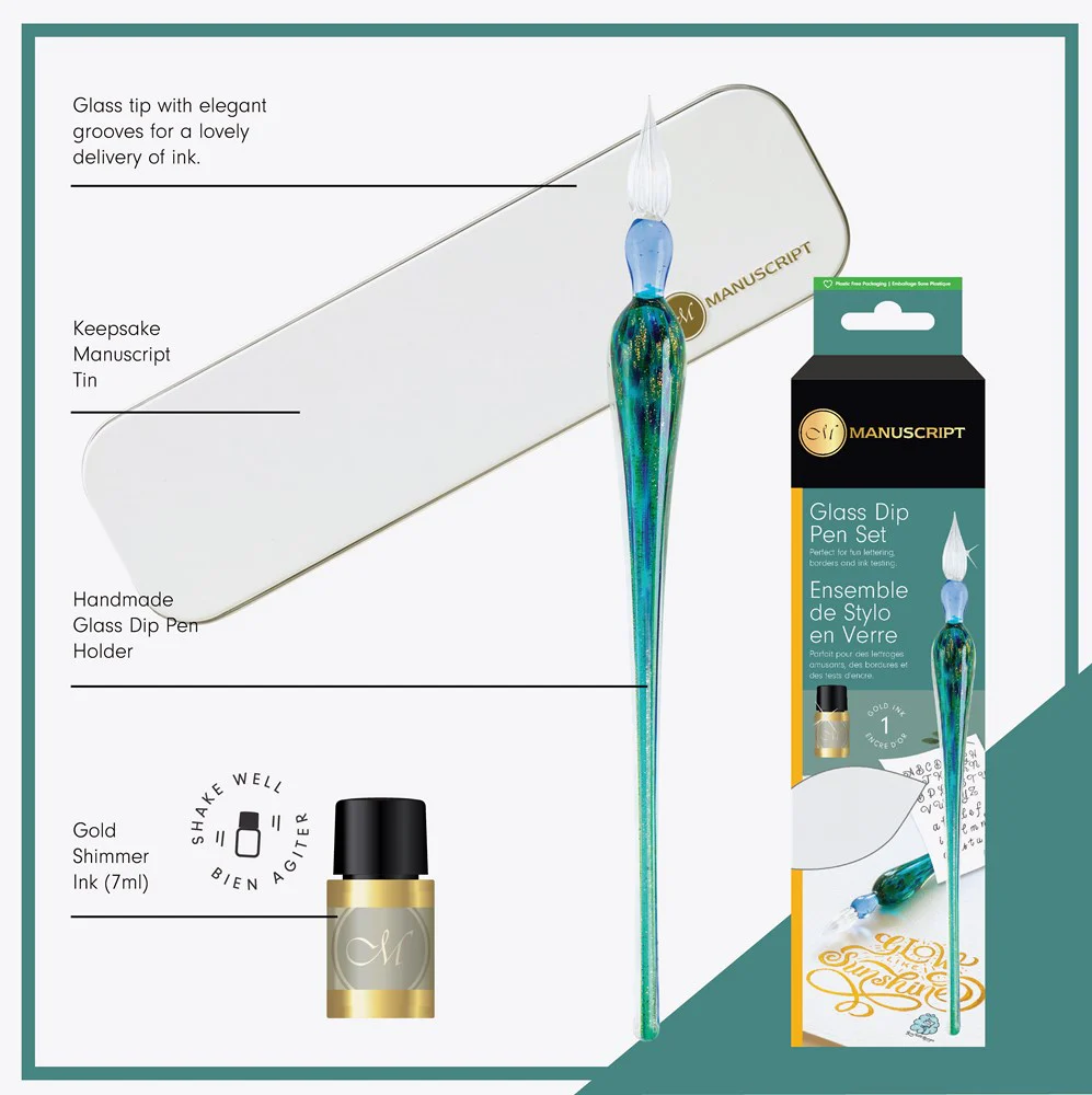 Manuscript Glass Dip Pen Set - Image 2
