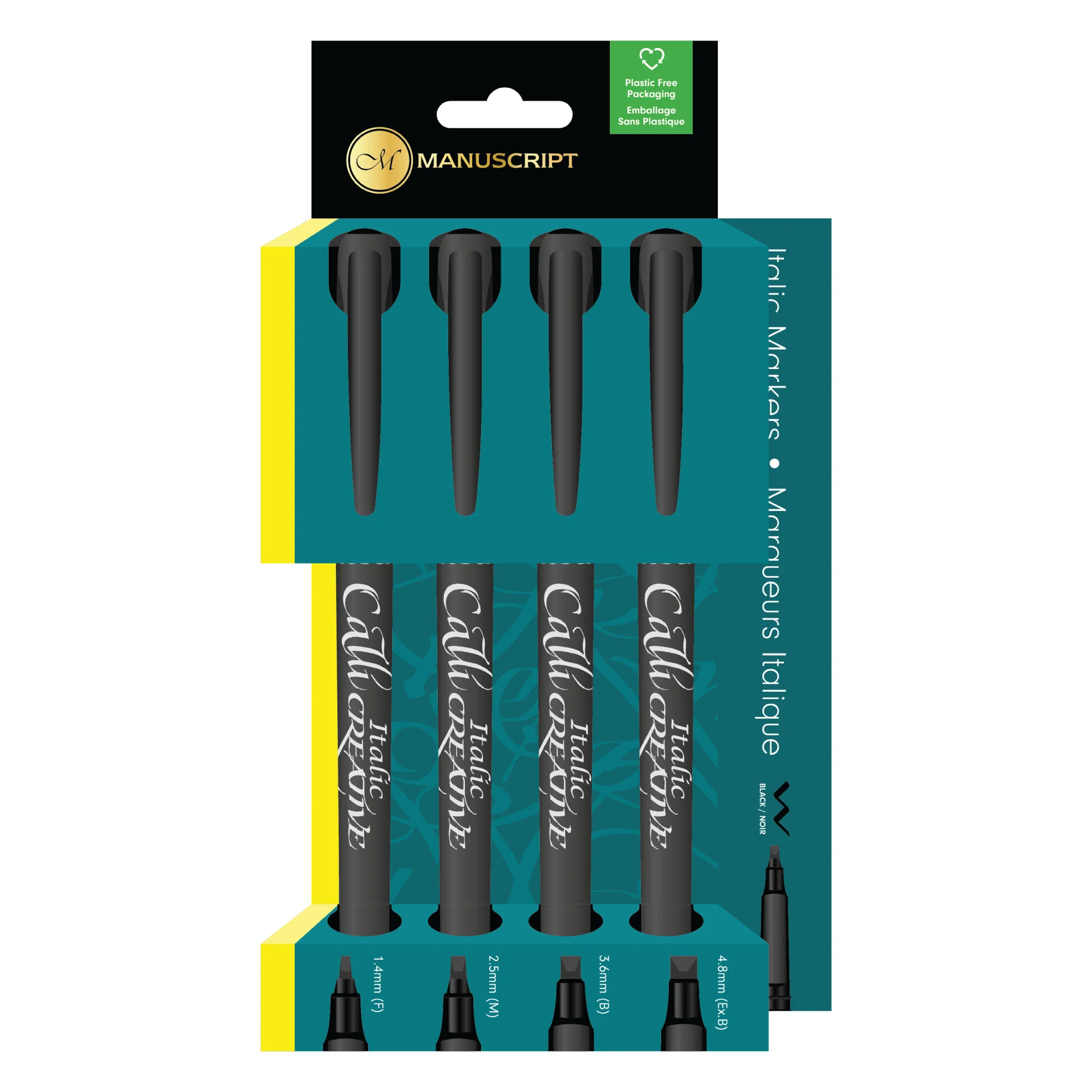 Manuscript Marker Black 4 Pk