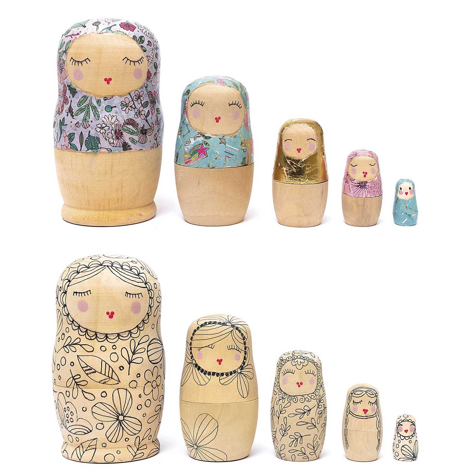 Made By Me Matryoshka Doll Blanks 5pk - Image 5