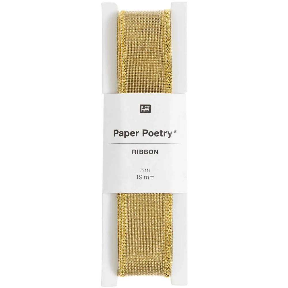 Paper Poetry Metallic Ribbon Gold Edge 19mm