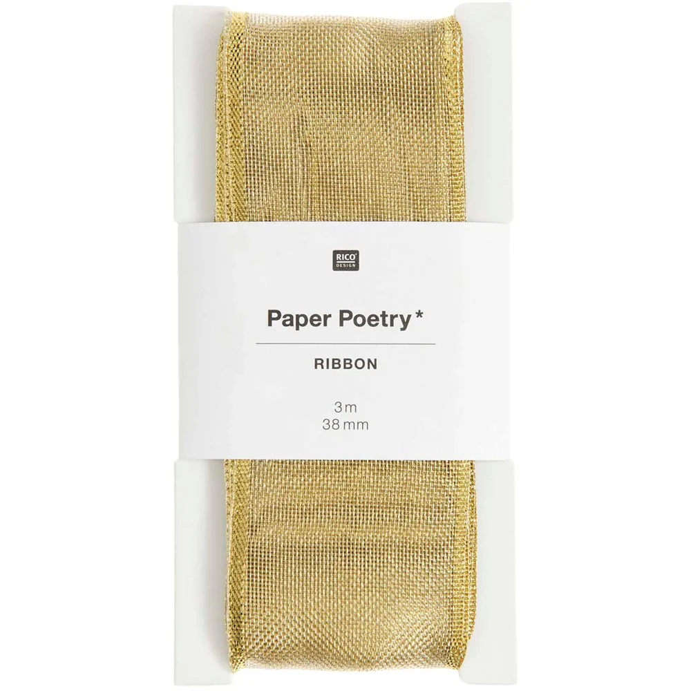 Paper Poetry Metallic Ribbon Gold Edge 38mm