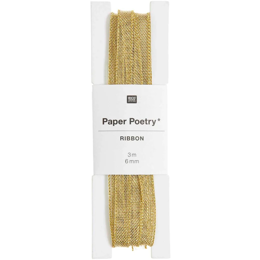 Paper Poetry Metallic Ribbon Gold Edge 6mm