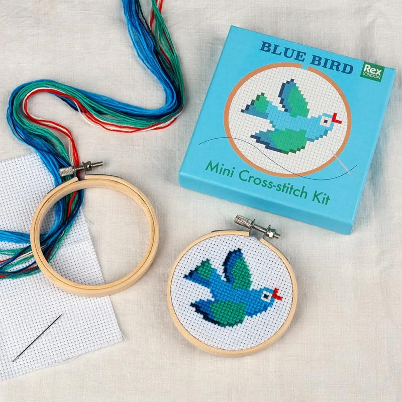 Mini cross-stitch kit - Blue bird - Image 2