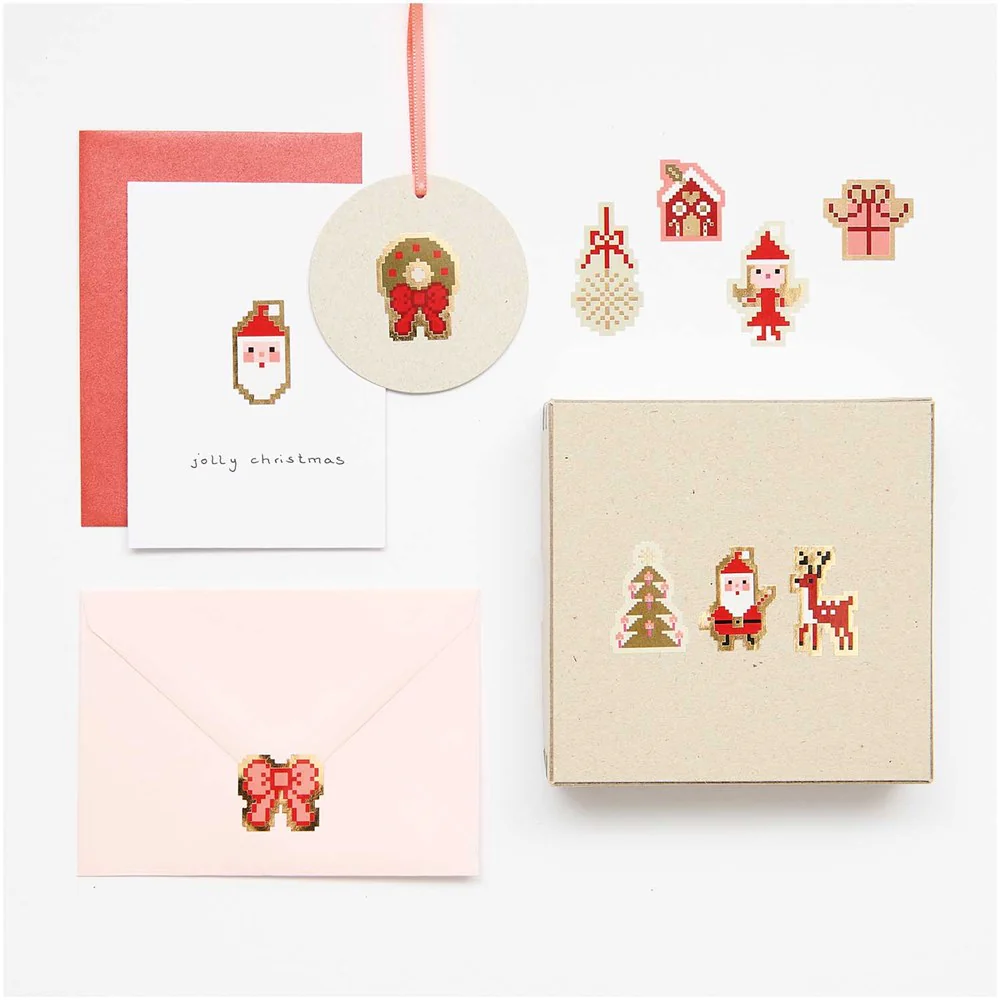 Paper Poetry Figures Pixel Christmas Mini Stickers Roll - Image 2