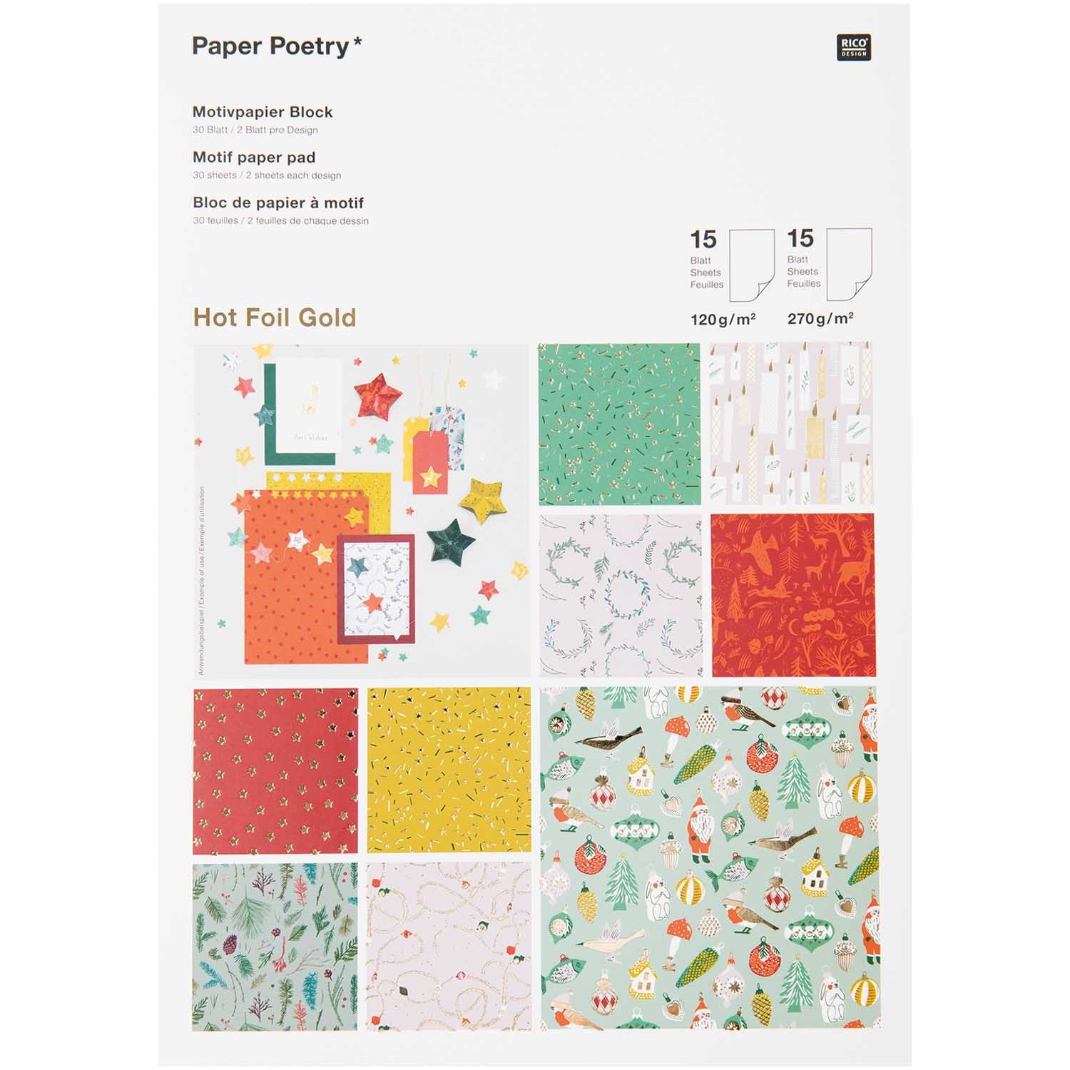Paper Poetry Motif Paper Pad A4 Nostalgic Christmas Classic