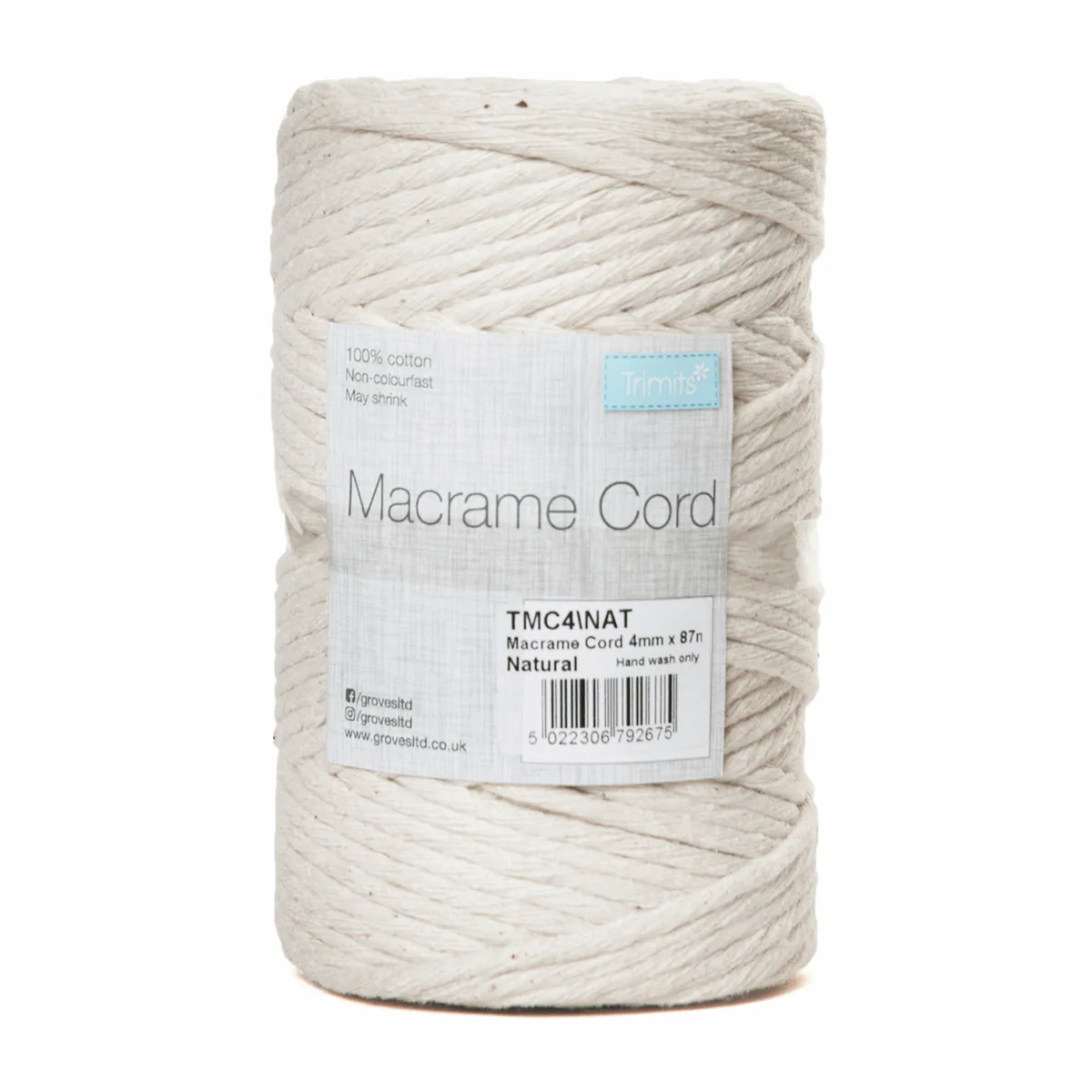 Natural Macrame Cord 4mm