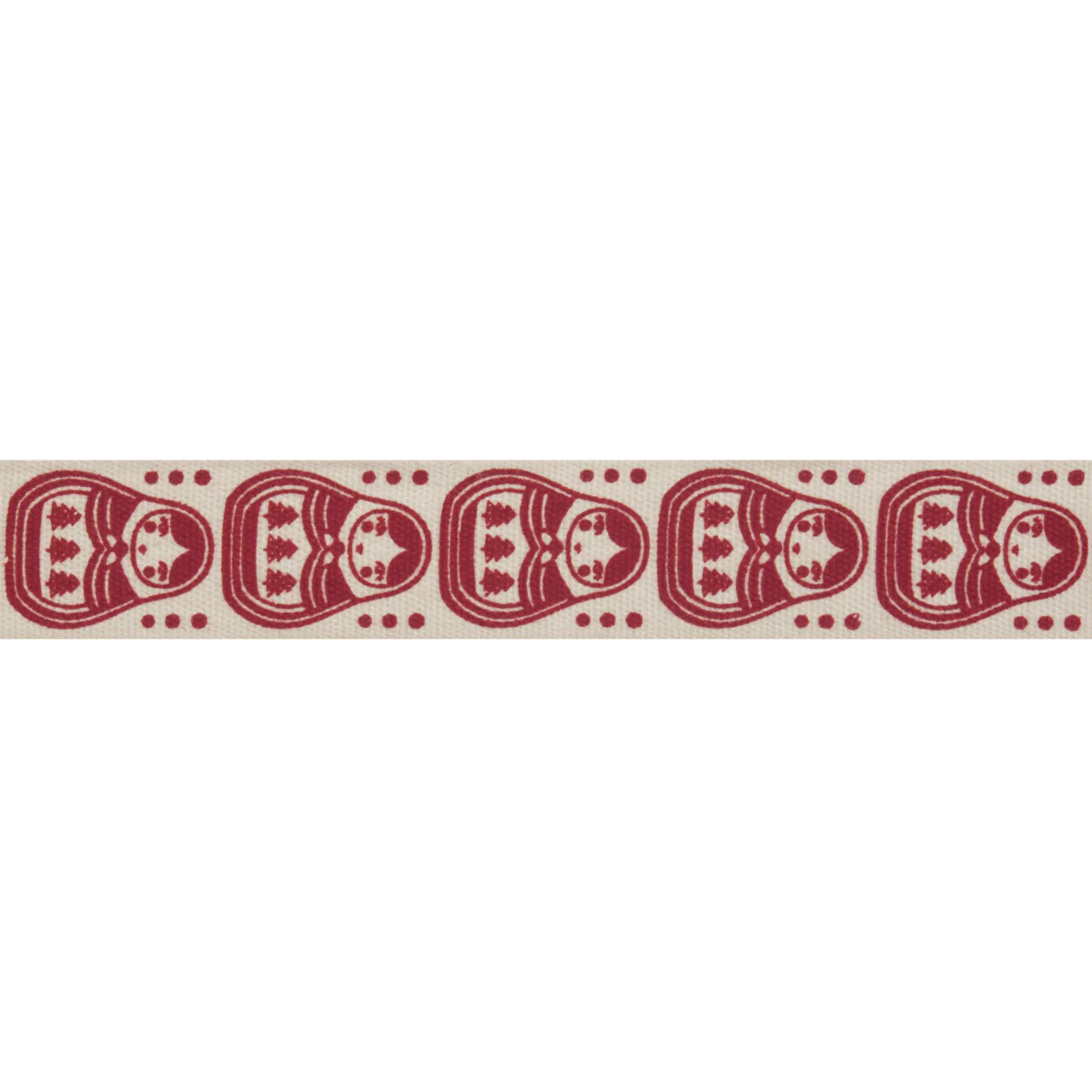 Natural Trim- 5m x 15mm - Russian Dolls - Red - Image 2