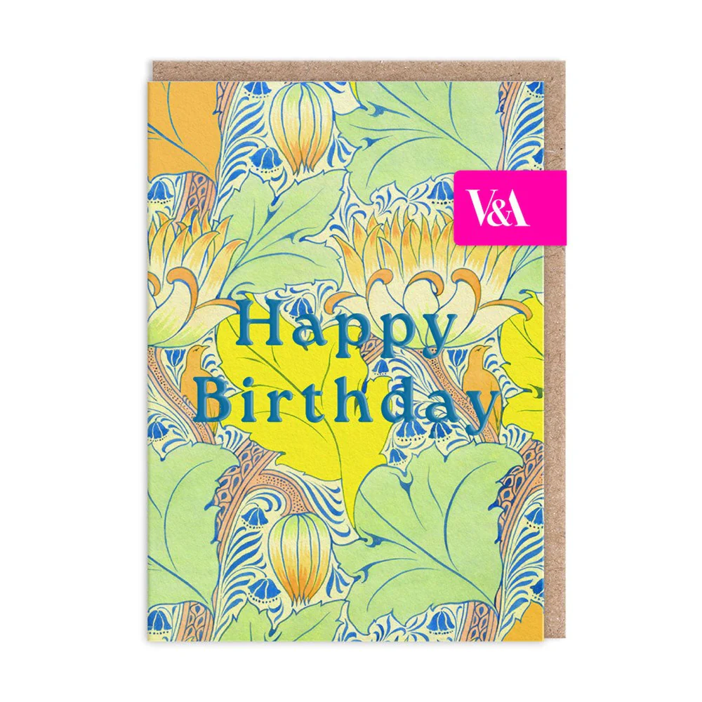 Neon Floral Arts & Crafts Greeting Card