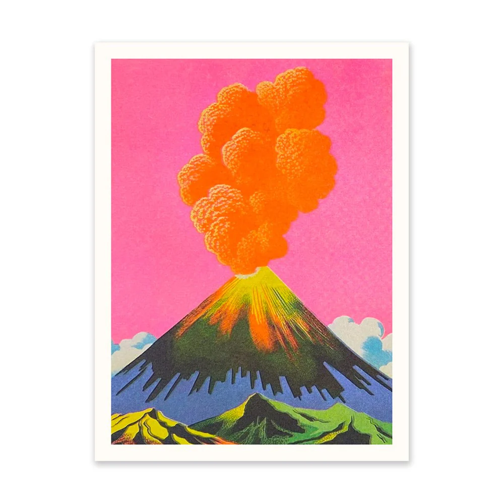Neon Volcanoes Art Print