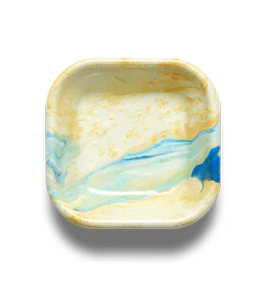 New Marble 11cm Square Dish - Lemon Cream