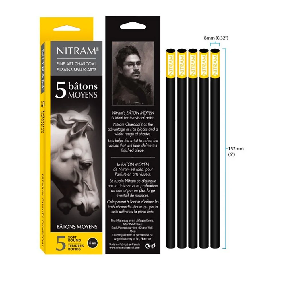NITRAM - Bâtons Moyens - Extra Soft Round 8mm x 5 - Image 3