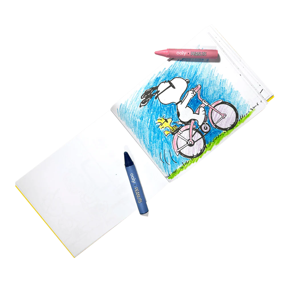 Ooly x Peanuts: Snoopy School Coloring Travel Kit 9 Crayons & 48 Colouring Pages - Image 2
