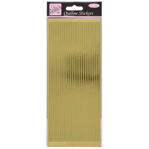 Outline Stickers Straight Line Borders Gold