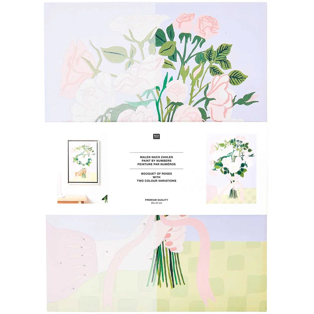 Rico Paint By Numbers Set Roses Bouquet - Image 2