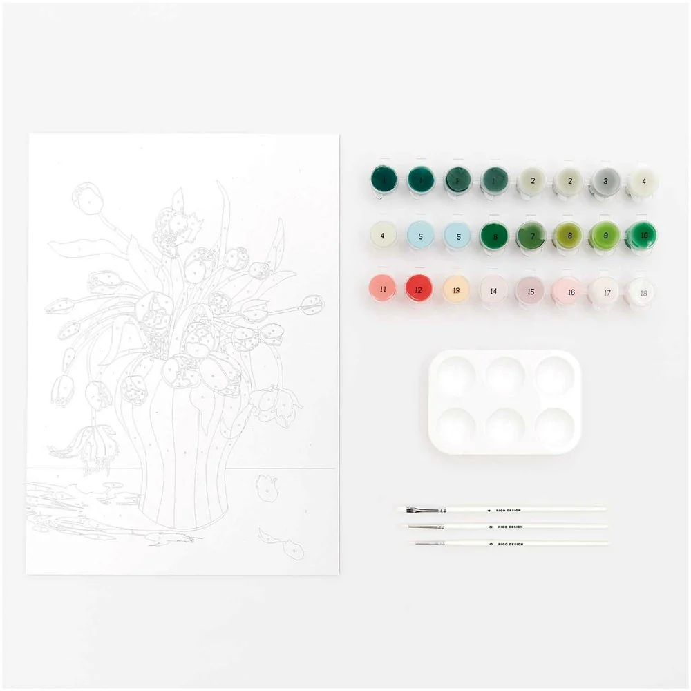 Rico Paint By Numbers Set Tulips Bouquet - Image 3