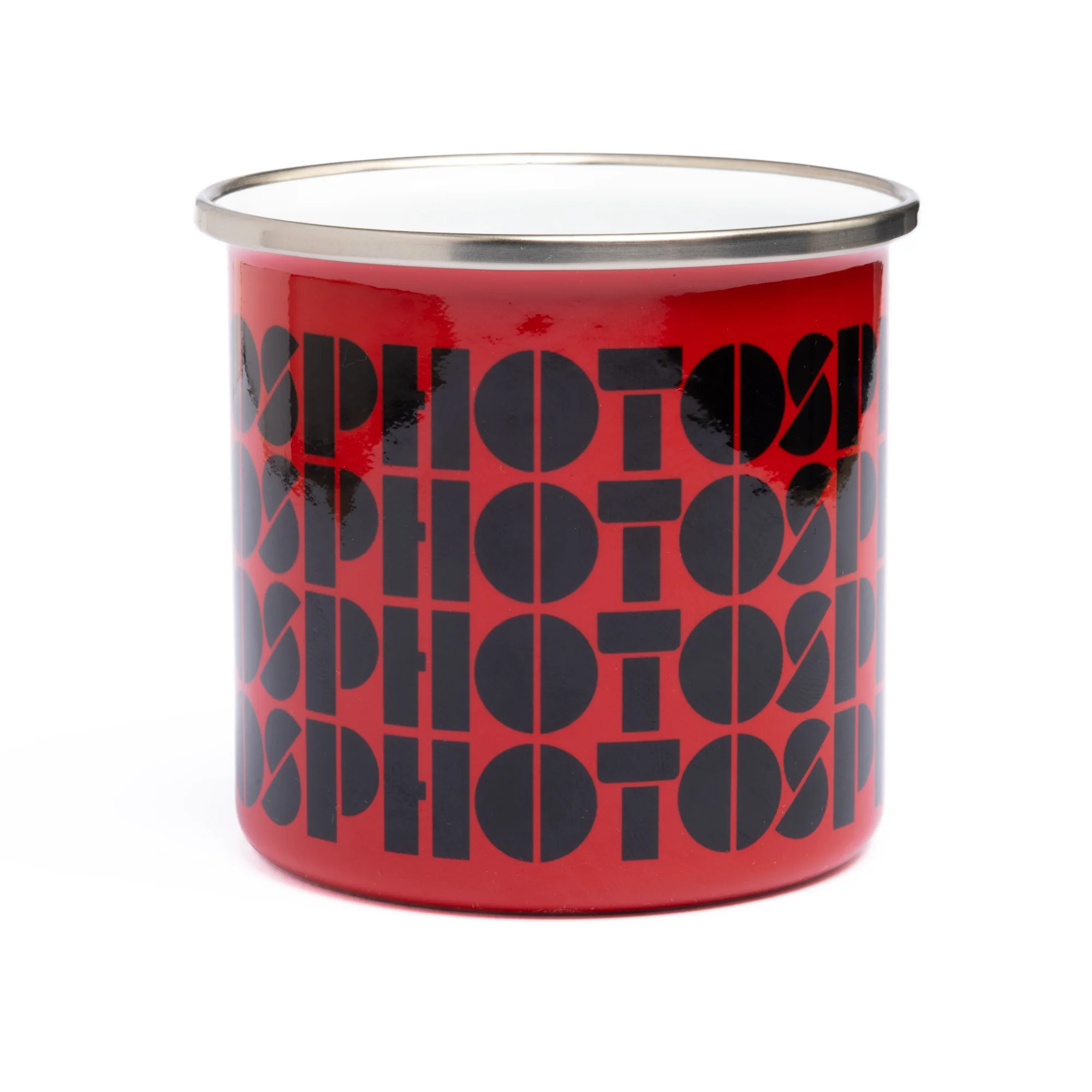 Photos Repeat Red Enamel Mug - Image 3