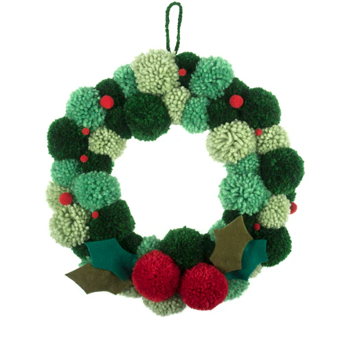 Pom Pom Wreath Kit - Green - Image 2