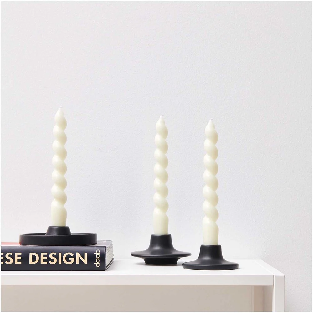 Rico Porcelain Candle Holder Black - Image 2